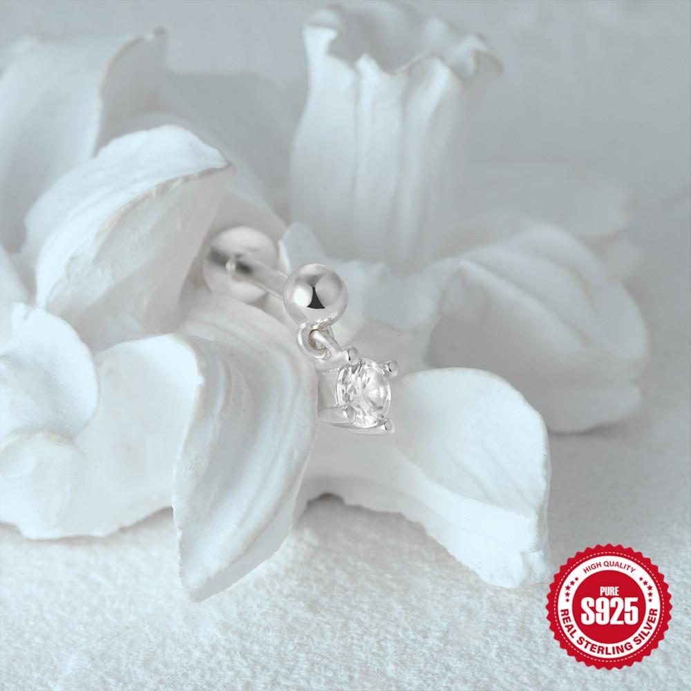 canner Изящные серьги из стерлингового серебра 925 пробы, 1 шт., изящные серьги-гвоздики для пирсинга хряща, козелка, гипоаллергенные серьги, подарок для женщин