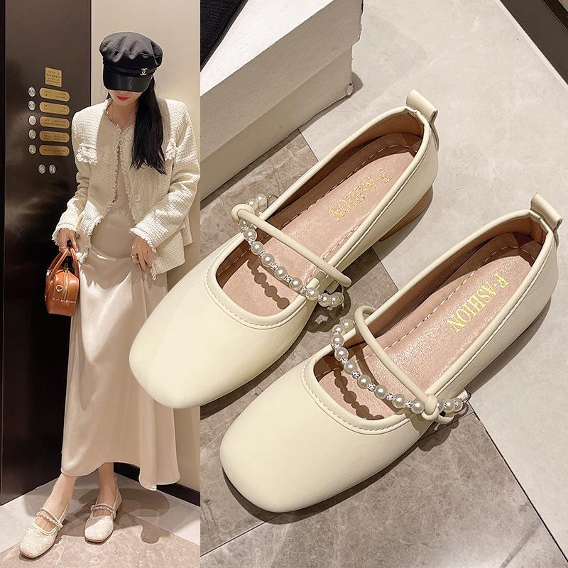 Fairy Shoes Gentle Single Shoes for Women New Style Flat Bottoms Matching Skirts Evening Shoes Slip On Beanie Shoes