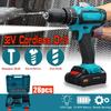 32V 2 Speed Electric Cordless Impact Drill with Lithium-Ion Battery 3 IN 1 Electric Screwdriver Power Driver with LED Light