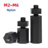 M2 M2.5 M3 M4 M5 M6*L+6/7/8мм Черный Нейлоновый Разделитель Стойка Папа-Мама Пластиковый Изолированный Адиабатический Разделитель Гайки Комбинированный Набор