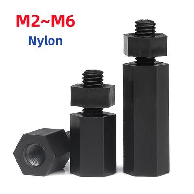 M2 M2.5 M3 M4 M5 M6*L+6/7/8мм Черный Нейлоновый Разделитель Стойка Папа-Мама Пластиковый Изолированный Адиабатический Разделитель Гайки Комбинированный Набор