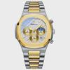 Men's Multifunction Quartz Watch Chronograph Luminous Water-Resistant Luxury Golden Steel Bracelet Men Moonswatch