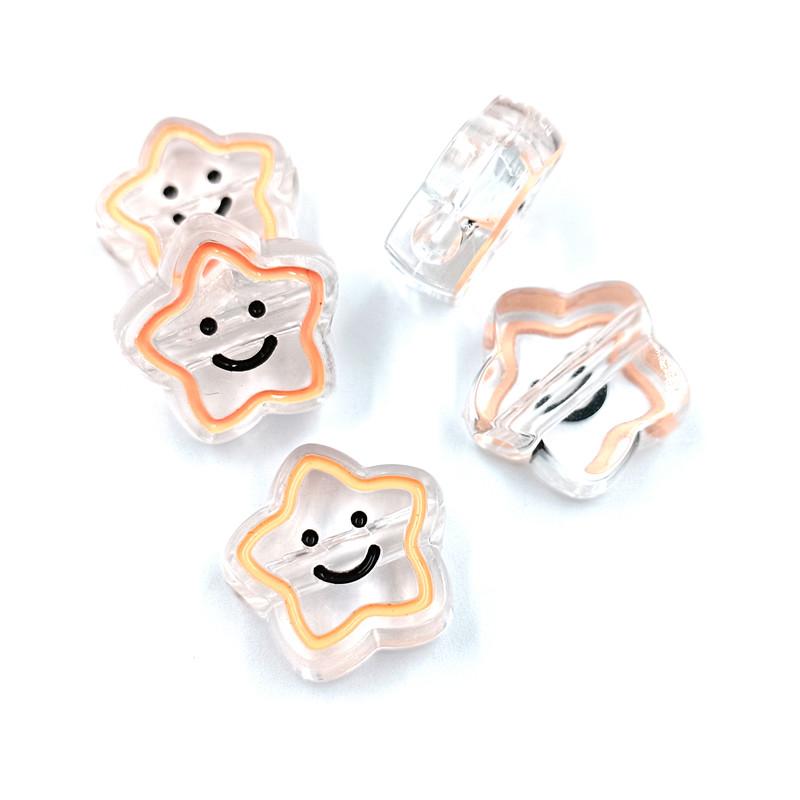 5 шт. 19 мм акриловые капельницы масла прозрачные пентаграммы смайлик бусины DIY ручной работы ожерелье из бисера веревка аксессуары для волос