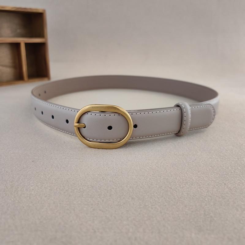 Womens Style Vintage Waist Belt Elliptical Metal Buckle Dress Belt Shapewear