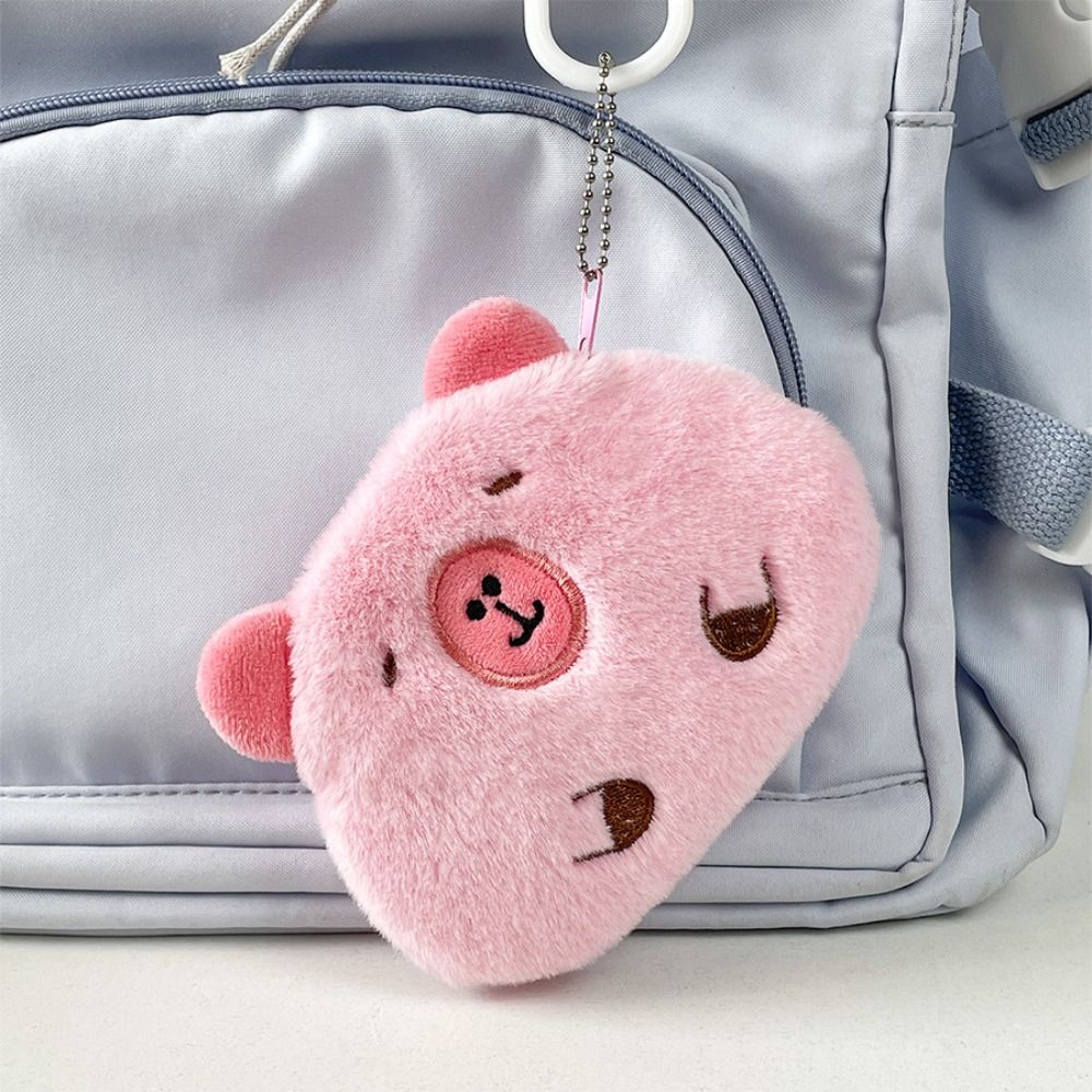 Soft Capybara Coin Purse Cartoon Guinea Pig Bag Pendant Fashion Plush Doll Keychain  Backpack Decor