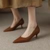 Fashion Luxury Pumps Shoes for Women Heeled Woman Medium Heel Stiletto Heels High Sandal Party Office 2025 Elegant Brown Small Heel Sexy
