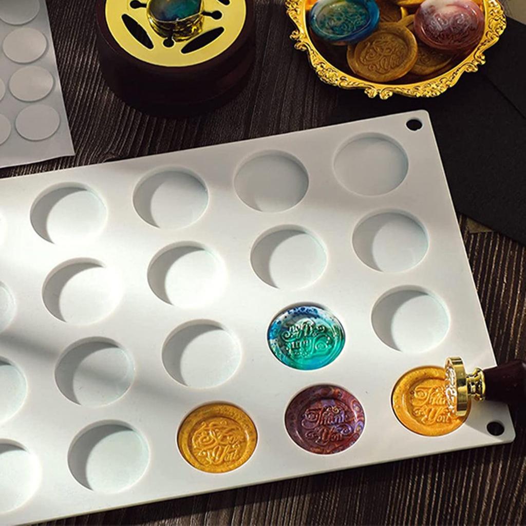 1 шт.-Формы для моделирования Форма для штампа с восковой печатью Силиконовый коврик с полостями DIY Инструмент для восковой печати Фиксированная форма Круглый