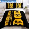 3PCS Wolves Football Club Emblem Printed Soft Bedding Set,Including 1pc Duvet Cover And 2pcs Pillowcases Perfect for Bedroom, Dormitory, Fan gift