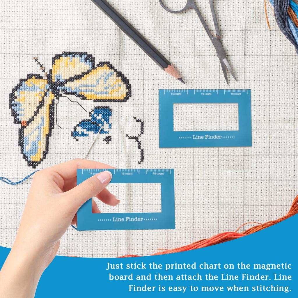 Магнитный искатель нити, держатель узоров для вязания, инструмент позиционирования крестового шитья со шкалой