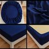 Smooth Soft Fitted Sheet with Elastic Band Bedding Sheet Fitted Sheet Solid Color Mattress Cover Bed Pad Linens with Elastic Multi Size No Pillowcase