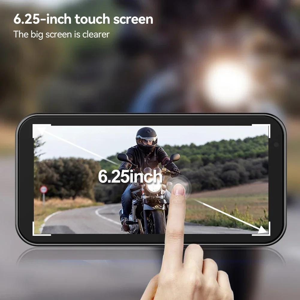 6,25-дюймовый портативный смарт-плеер Carplay MP5 для мотоцикла, беспроводной Carplay Android, с передней и задней камерой, видеорегистратор для мотоцикла