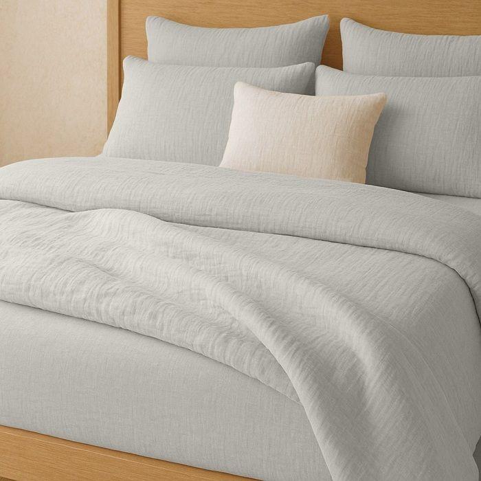 Drap-housse - 140 x 190 cm - Gaze de coton lavé - Gris clair - Bonnet 30 cm