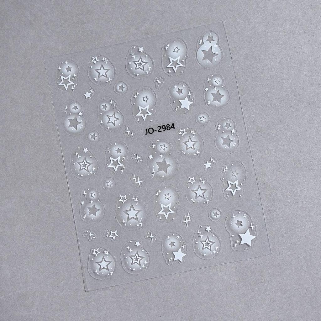 Butterfly and Star Hollow Nail Stickers - Thin, Tough, Adhesive Flat Type