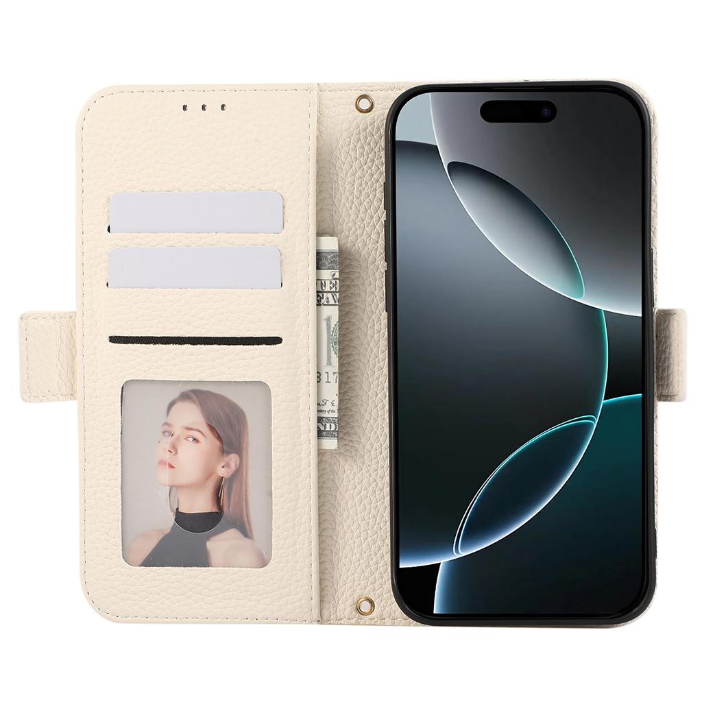 For iPhone 15 Pro Max Leather Case with Card Holder,Straps,Shockproof Wallet Phone Cover