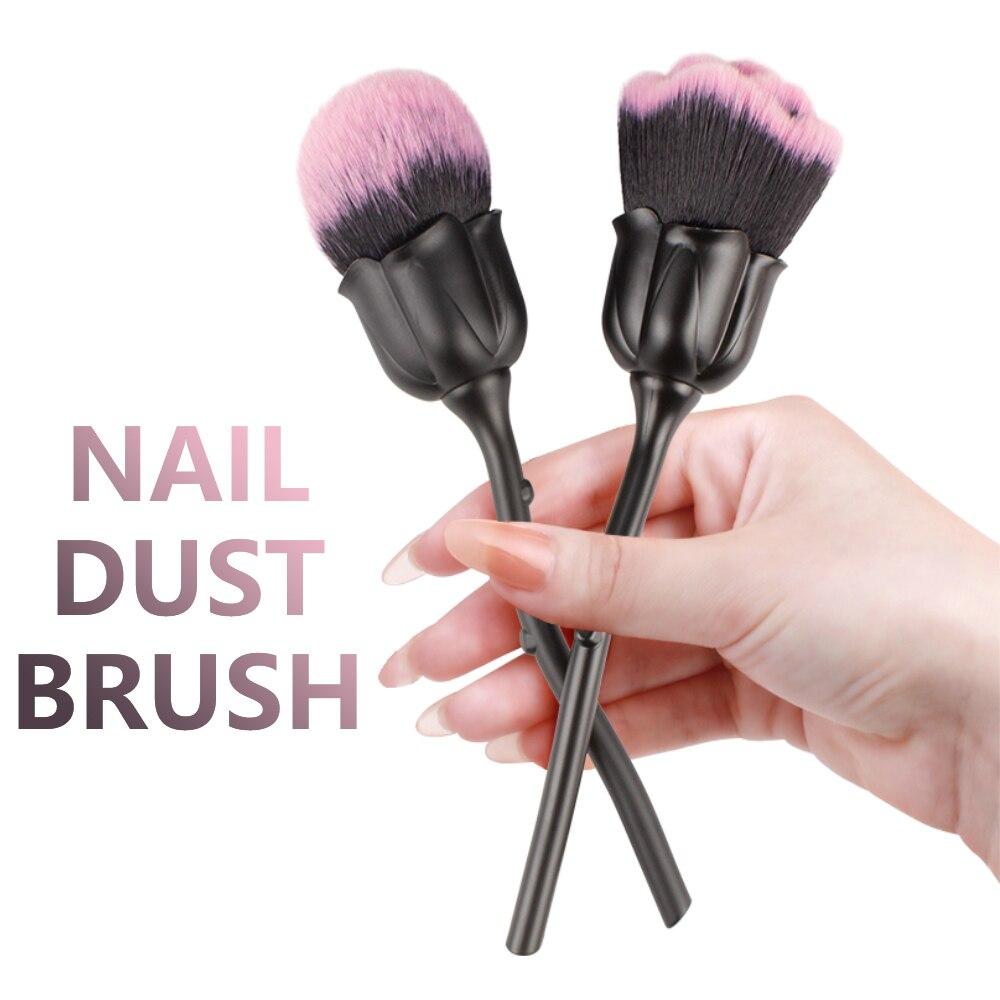 1 шт., кисть для пыли с розой для дизайна ногтей, кисть для красоты, кисти для румян, кисти для пудры, модные гель-аксессуары для ногтей, материалы, инструменты, мягкие