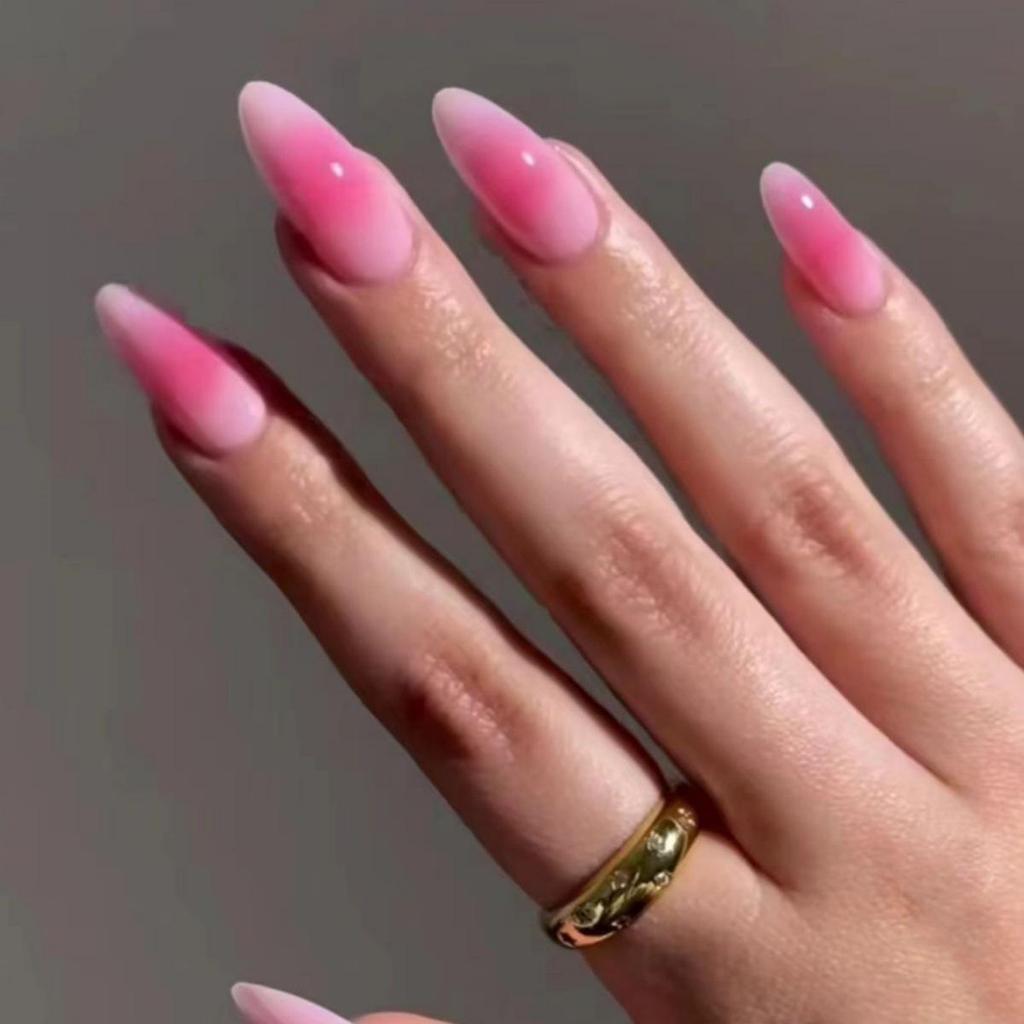 French Blush Ombre Pink Nail Patches - 24 Wearable Stickers