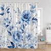 Watercolor Floral Pattern Bath Flowers Butterfly Greening Plants Natural Home Decoration Bathroom Shower Curtain