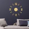 DIY 3D Mirror Surface Number Wall Hanging Clock Sticker Living Room Office Decor