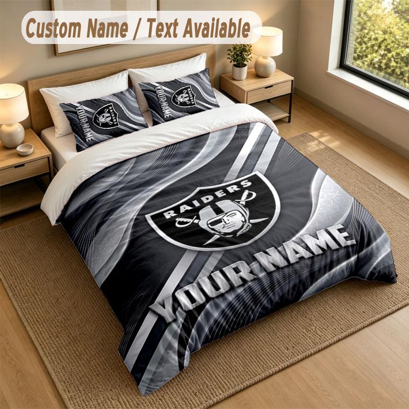 Bedding Set 1 Duvet Cover 2 Pillowcases Las Vegas Raiders Print Soft Bed Linen Bedroom Decor