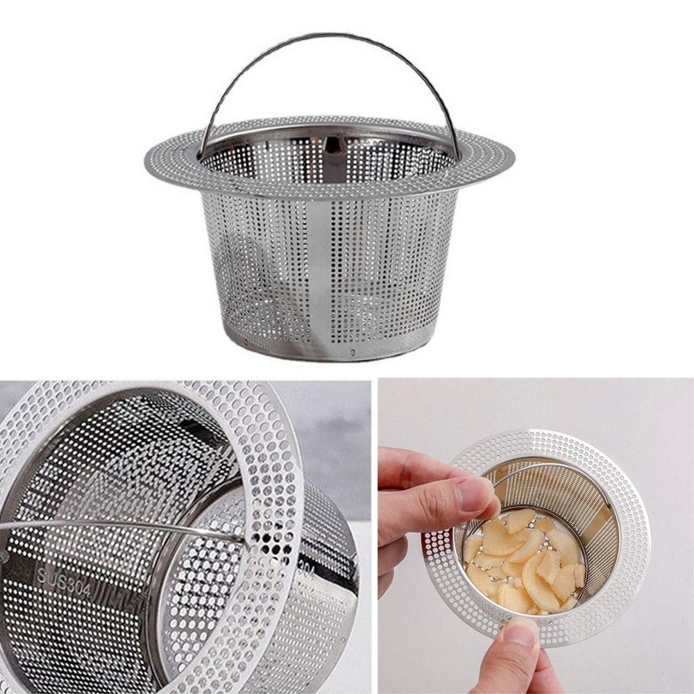 With Handle Sink Strainer Stainless Steel Mesh Trap Drain Filter Kitchen Bathroom Accessories