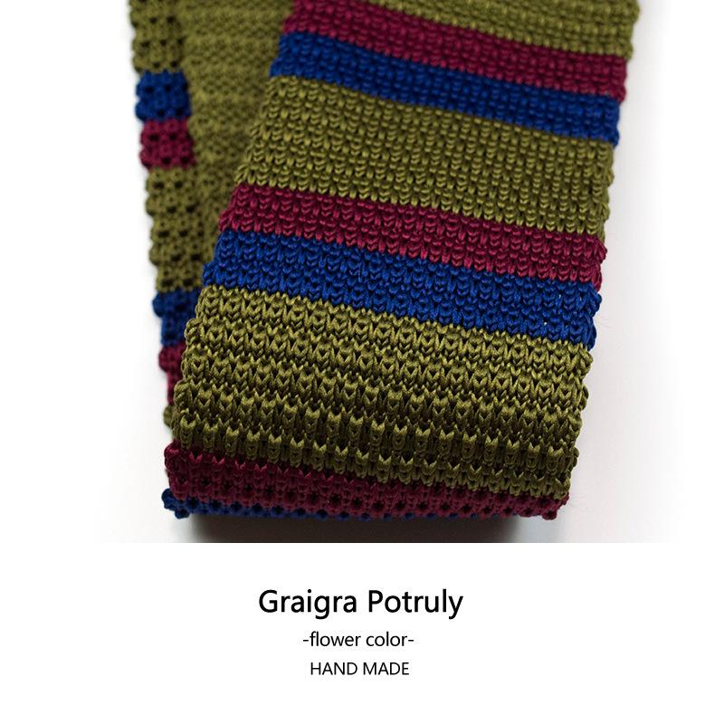 Темно-зеленый маленький галстук 5 см узкий вариант кофейного цвета ретро полосатый британский японский прилив плоский вязаный галстук