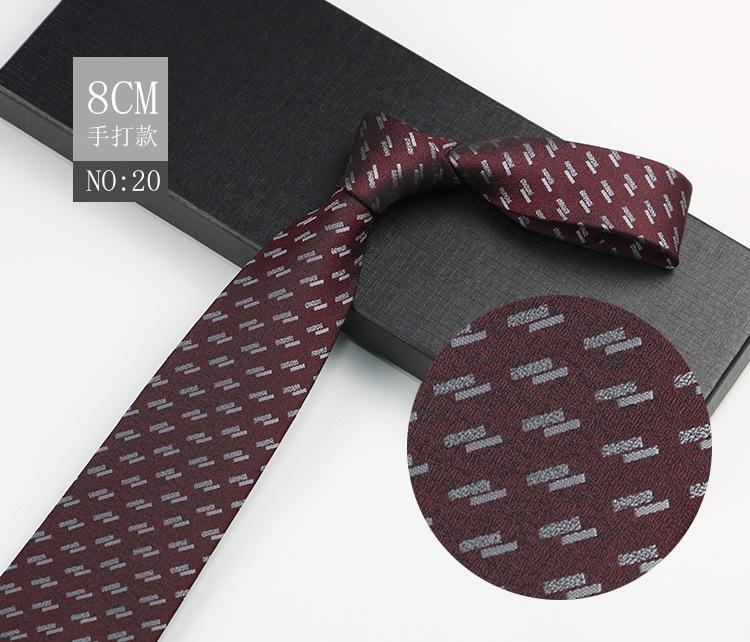 Мужской галстук 8 см Платье Джентльменский костюм Рубашка Бордовый Свадебный Жених Узор Ручная работа Деловой галстук