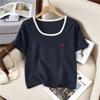 Летние футболки Harajuku Love с вышивкой, женские универсальные футболки большого размера, корейские повседневные свободные футболки с короткими рукавами, простые топы y2k