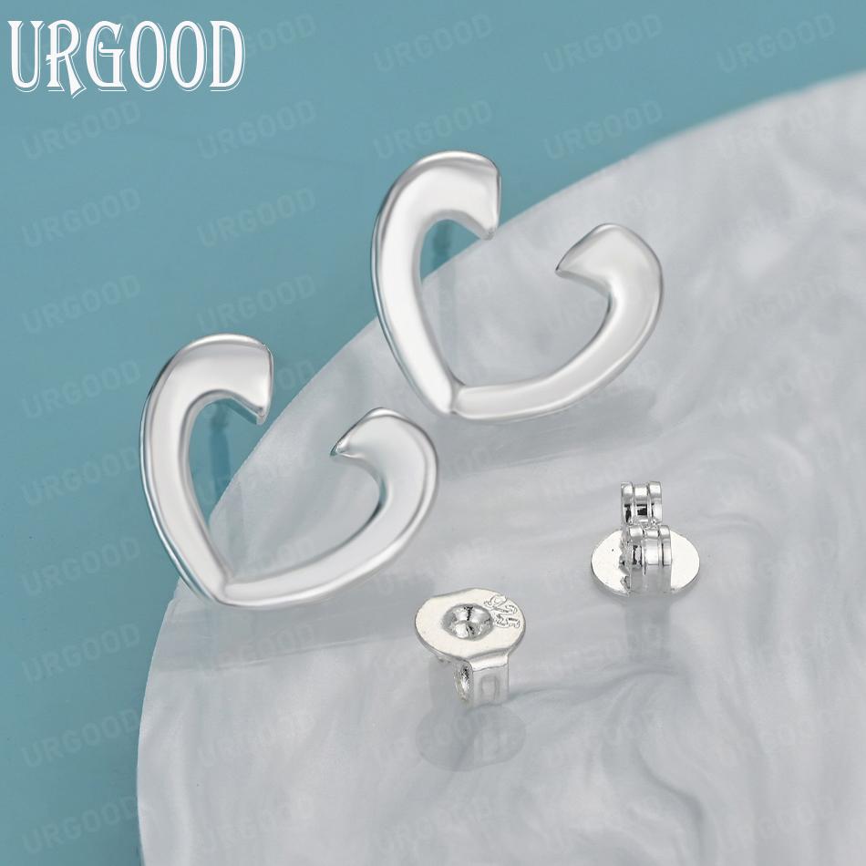 925 Sterling Silver Wedding Jewelry Heart Shape Fashion Earrings
