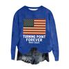 Women's Fashion Round Neck Pullover Top Long Sleeve Tee Printed Sweatshirt