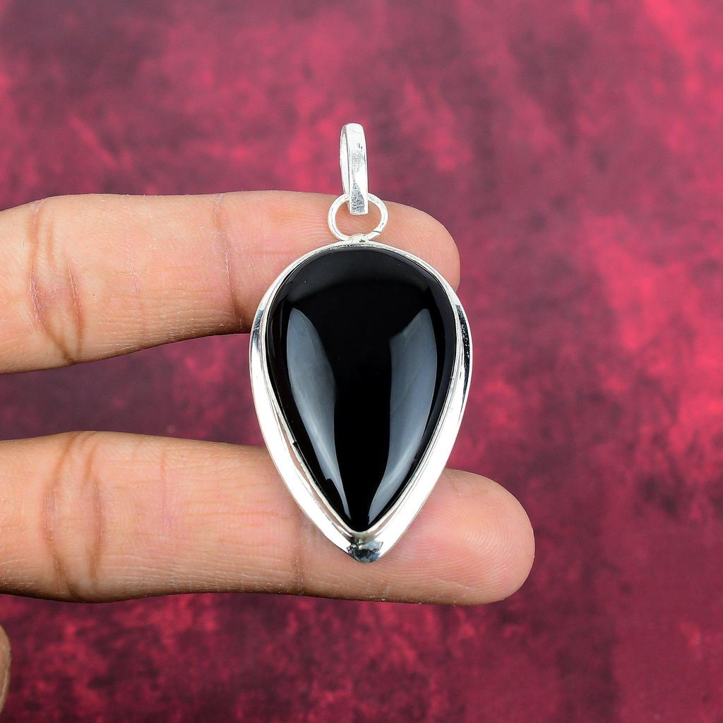 Ювелирные изделия из черного оникса, кулон из стерлингового серебра 925 пробы, ювелирные изделия ручной работы с драгоценными камнями, подарки для жены, абсолютно новый кулон