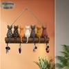 Cat Back Shape Key Holder Wooden Key Hanger Gift Wall Mounted Key Rack  Home Entryway Hallway