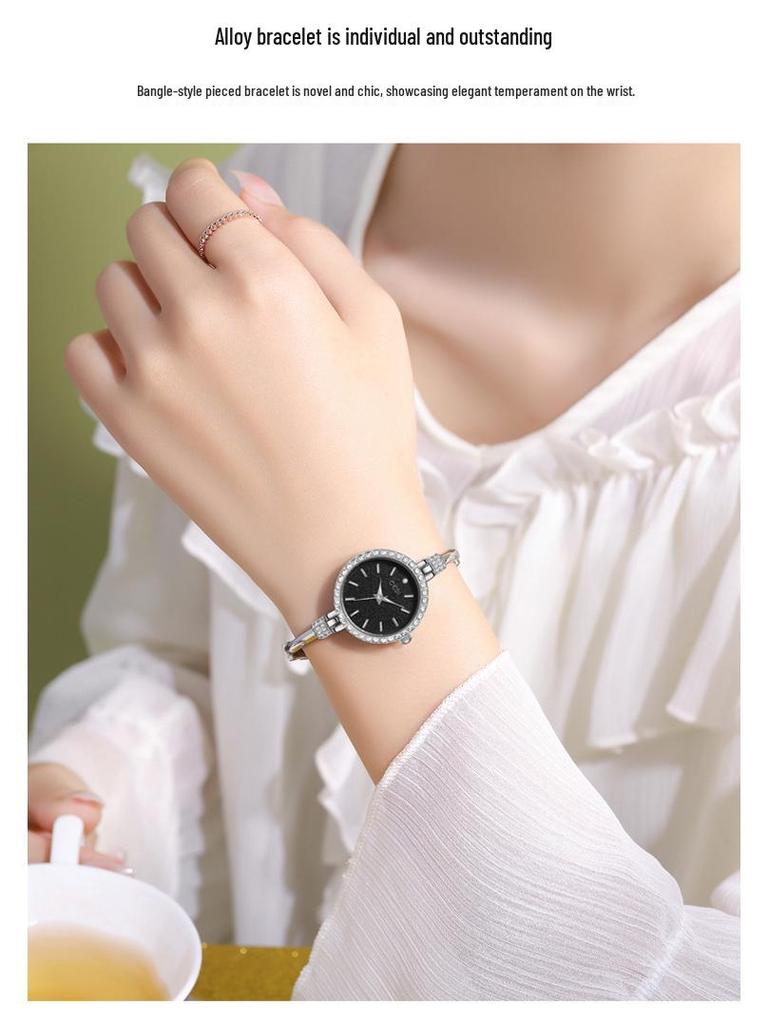 Женские роскошные часы-браслет Gedi с бриллиантами - Изысканный, маленький, водонепроницаемый кварцевый дизайн