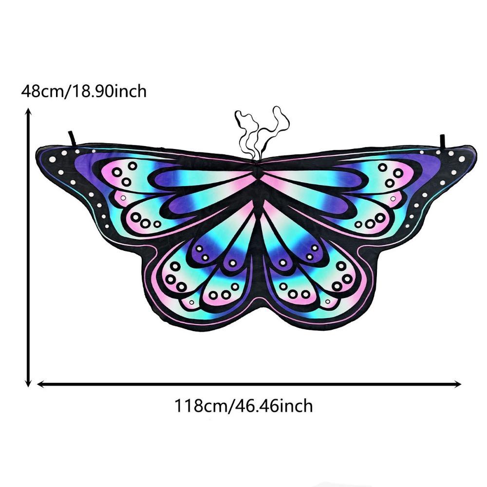 Colorful Butterfly Wings Costume Fancy Dress Cosplay Costume Fairy Shawl DIY Decorations Cape Butterfly Party Accessories