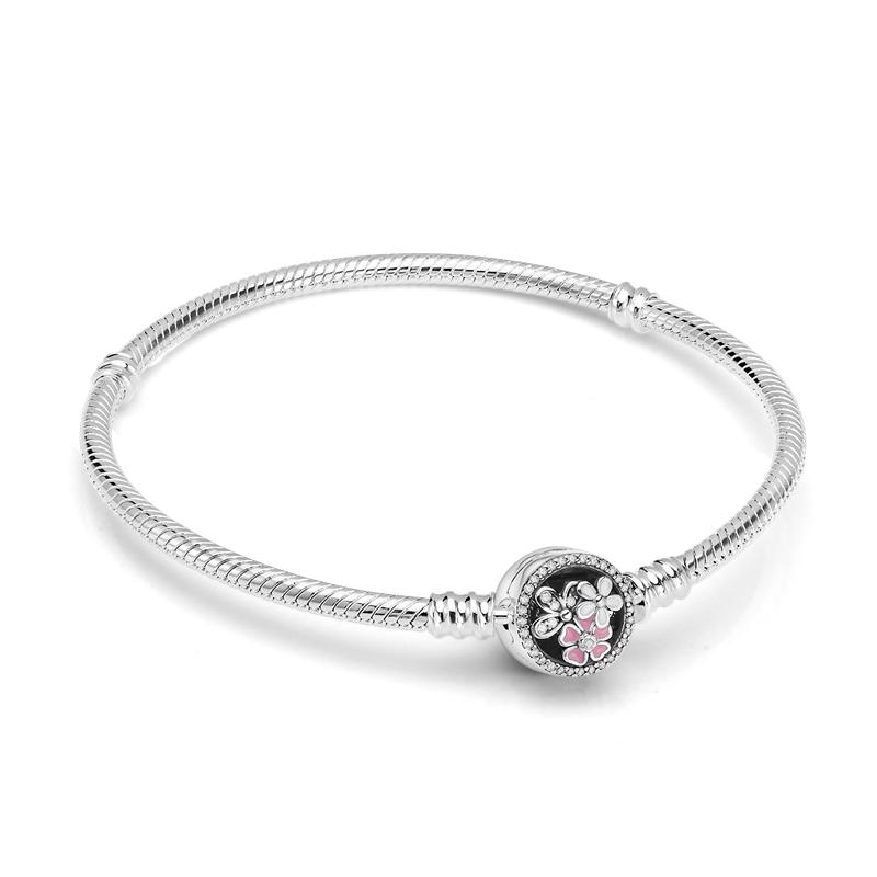 Women Fashion Trend 925 Silver Snake Chain Charm Bracelets Fit Original Bead Pendant DIY Fashion Jewelry Making Accessories Gift