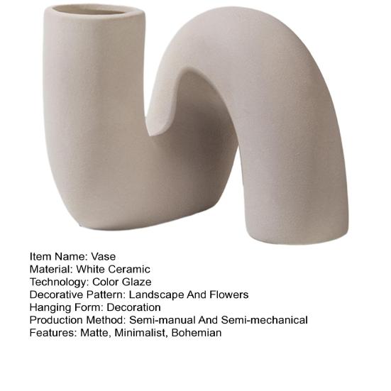 Белая керамическая витая ваза для цветов Современная матовая минималистичная богемная сплошная цветная гостиная офисная спальня настольная ваза для растений украшение