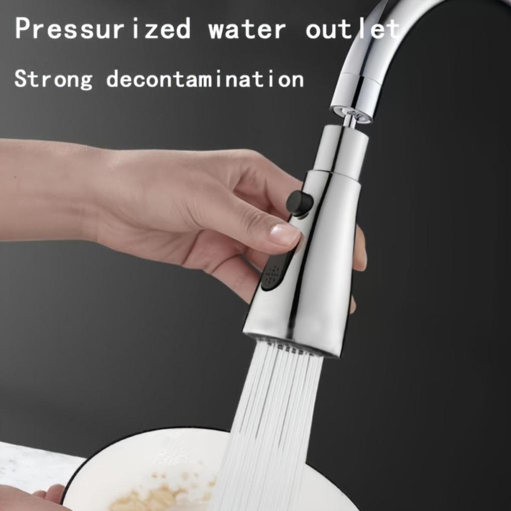 Three Mode Rotary Kitchen Faucet Bubbler with Nozzle - Multi-purpose, High-pressure, Splash Proof Design, Suitable for Bathroom and Sink Use
