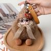 Eye Glass Doll Pompom Doll Keyring Real Fur Ball Baby Doll Ball Key Chain Bag Pendant