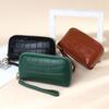 Женская сумка-клатч из натуральной кожи All-Match Stone Embossed Long Mobile Phone Bag на запястье с застежкой-молнией
