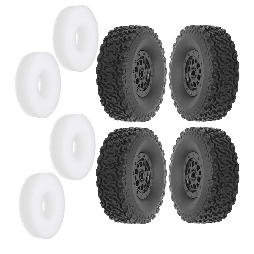 Набор пластиковых резиновых шин с колесными дисками и губками, аксессуар для радиоуправляемой машины, подходит для WPL C14 C14K C24