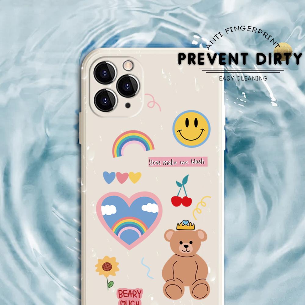 Чехол для телефона с мультяшным красочным узором и квадратным жидким силиконом TPU с полным покрытием для камеры, противоударный защитный чехол для OPPO Reno Realme