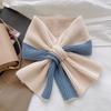 Knitted Scarf For Women Autumn Winter Soft Cross Patchwork Colors Scarves