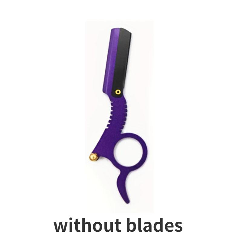 Старомодная бритва из нержавеющей стали для большого пальца, инструмент для бритья бровей, держатель для ножниц для чистки лица, без лезвия, безопасная бритва