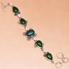 Green Onyx Gemstone Gift For Mother's Silver Jewelry Bracelet 7-8''