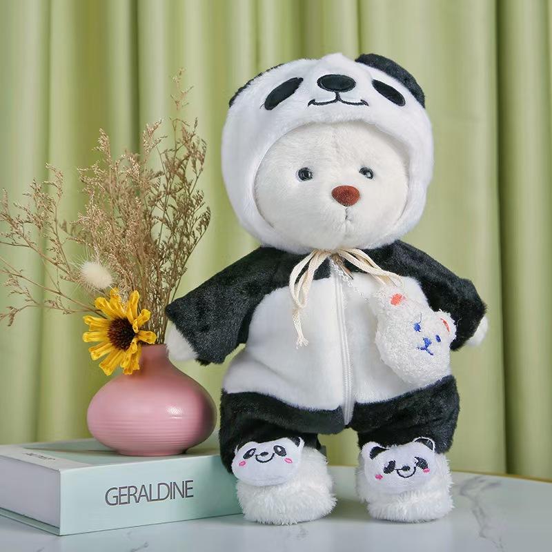 Customizable Cartoon Style Plush Toys Factory 20CM Stuffed Animals with Clothes Kids' Doll Accessories