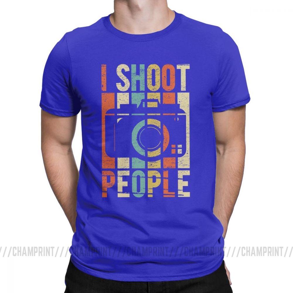Мужская винтажная футболка с принтом 'Shoot People Photographer' Новинка 100% хлопок Футболка с коротким рукавом T