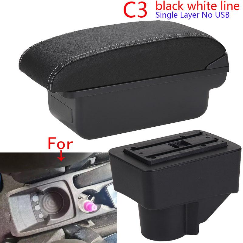 For Ford Fiesta Armrest Car Storage Box For Ford Fiesta 3 Car Armrest Box 2011-2018 Accessories PU Leather easy installation