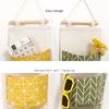 Creative Cotton and Hemp Waterproof Storage Hanging Bag Hanging Multi Layer Hanging Pocket Fabric Door Rear Sundry Storage Bag Storage Bag