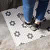 Wallpaper Shop Honpo Kitchen Mat, 240 X 60cm, Wipeable, Kitchen Mat, Entryway Floor Mat, Honeycomb Mosaic Tile Pattern, Charcoal Gray, Water-Repellent