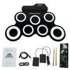 Electric Drum Set, 7-Pad Electronic Drum Set with ,Roll-up Drum Practice Pad, Great Holiday Xmas Birthday Gift for Kids