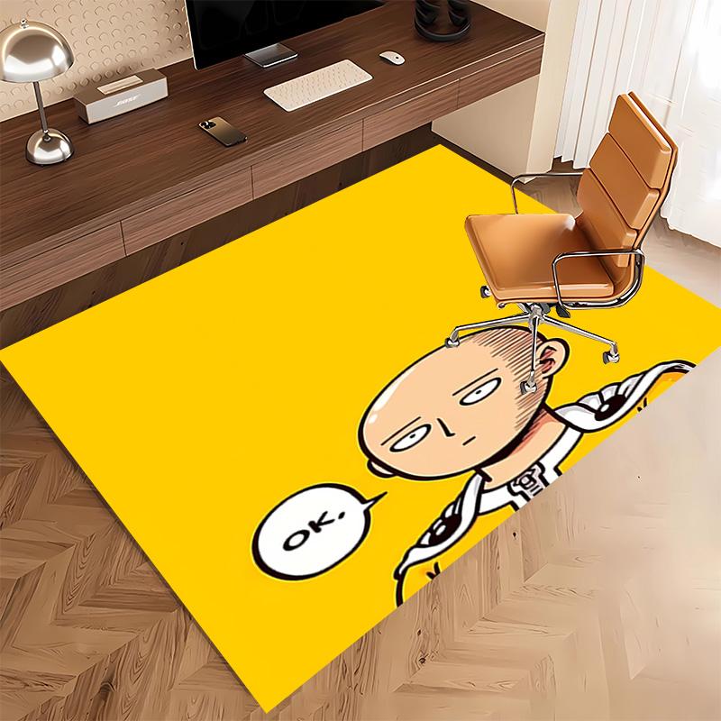 1pc One-Punch Man Saitama Print Area Rug - Soft, Washable Non-Slip Indoor Mat, Living Room, Home Office Decorative Rug,Office Decorative